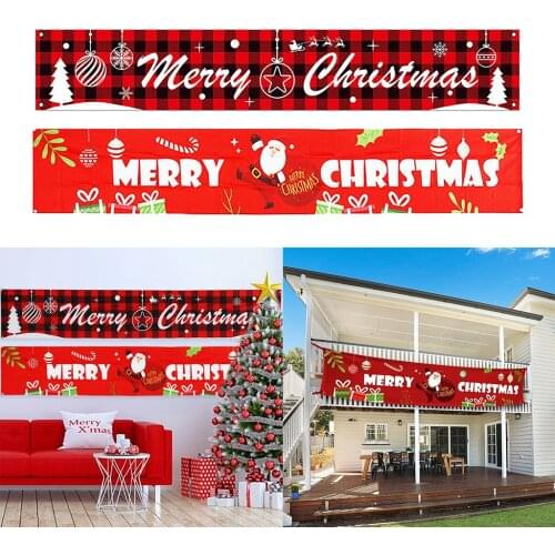 Santa Claus Indoor Outdoor Banner Merry Christmas Decoration for Home 2020 Christmas Ornaments Happy New Year 2021