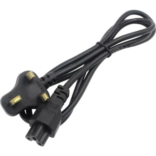 UK AC Power Cord British IEC C5 Cloverleaf Main Power Supply Lead Extension Cable 1.2mFor Laptop Notebook Computer