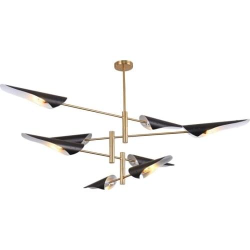 Nordic Post-Modern 2 4 6 8 Head Creative Living Room LED Chandelier Interior Luminaires Industrial Wind Aircraft Art Chandelier