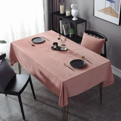 Solid Color Tablecloth Nodic Table Cloth Rectangle/round Table Cover for Wedding/party Decorative Velvet Fabric Tablecloth