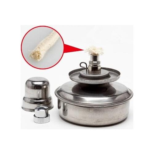 Stainless Steel Alcohol Lamp Explosion-proof Chemical Experimental Apparatus with Cotton Core Tea Ceremony Alcohol Lamp