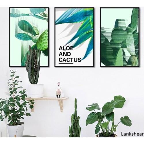 Creative Plant Canvas Painting Cactus Wall Art Pictures Poster And Print Decorative Home For Living Room Paintings On The Wall