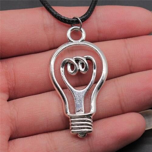 Vintage Necklaces Antique Bronze Color Antique Silver Color Guitar Light Bulb Scissors Barbell Key Pendant Necklace Jewelry Gift
