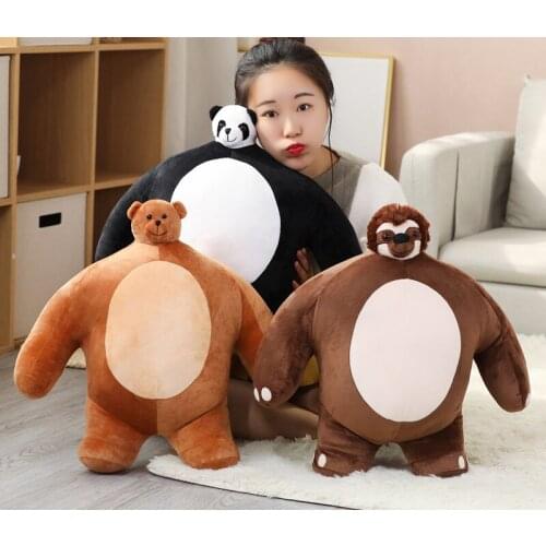VIP Sells Teddy Bear Pillows Panda/Sloth/Brown Bear Muscle Body Boyfriend Pillows Home Decor Gifts for Kids