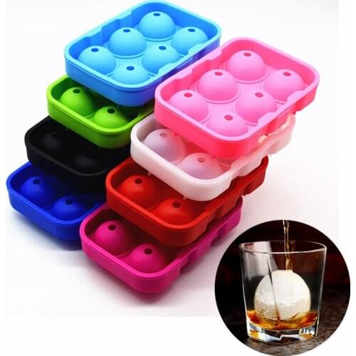Whiskey Cocktail Big Ice Cube Tray 6 Holes Ice Cube Form Round Shaped Ice Ball Maker Silicone Ice Mold Bar