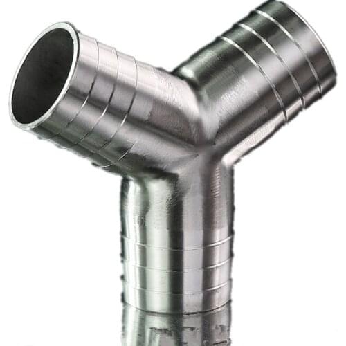 Stainless steel 6~60mm Barb Y Tee Hose Fitting Y type barb Adapter Coupler Splicer