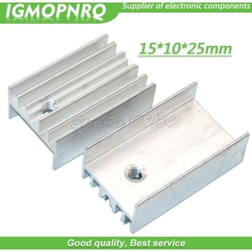 10pcs white Aluminum Heatsink Radiator 15*10*25mm Transistor TO-220 For TO220 Transistors IGMOPNRQ
