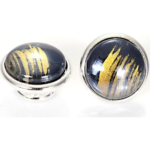 12pcs gold foiled glass cabochon jewelpops for kameleon charm bracelets,necklace,ring,925 silver plating fitting