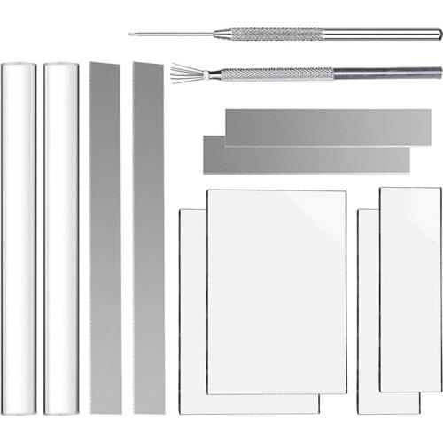 12Pcs Polymer Clay Cutter Tools, Acrylic Roller Pin for Sculpting Craft Ceramic Cutters Slicer Kit Acrylic Press Board