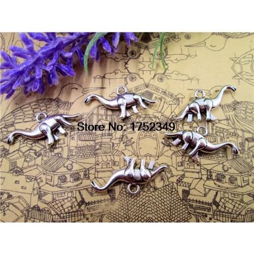 20pcs Antique Tibetan silver 3D Dinosaur Charms Pendants 13x27mm