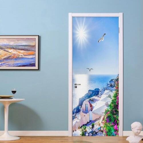 3D Wallpaper Modern Seaside Landscape Photo Murals Dining Room Living Room Hotel Door Sticker PVC Waterproof Wall Paper 3D Decor