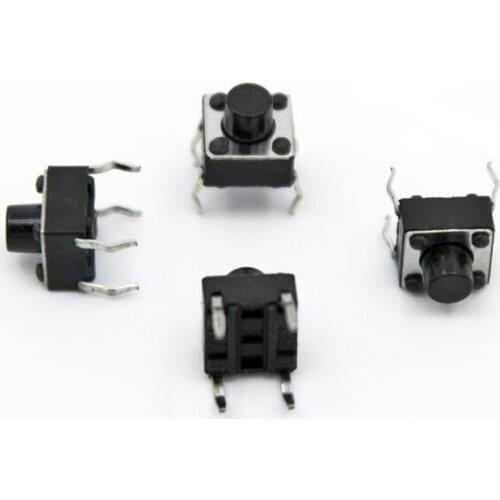 500pcs 6*6*6mm Light touch switch DIP4 ON/OFF Push button Touch micro tact switch black keys button DIP 4pin 6x6x6