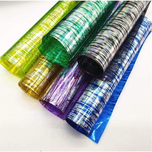 A4 20*33CM synthetic 0.5MM thick hologram PVC waterproof vinyl leather fabric for DIY accessories 387