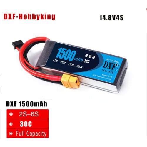 2017 DXF lipo battery 4S 14.8V 1500mah 30C max 50C For QAV250 210 FPV Drone RC race Drone Multirotor Helicopter rc car Battery