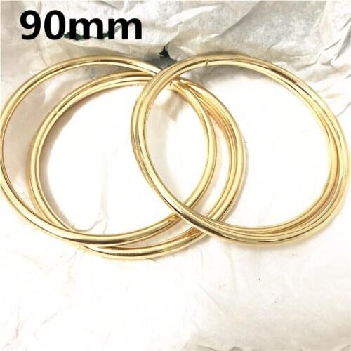 30pcs 90mm Gold Big Metal Circle O Ring Thickness 5mm Non Welded Connection Bags Belt Buckles DIY Leather Craft Accessories