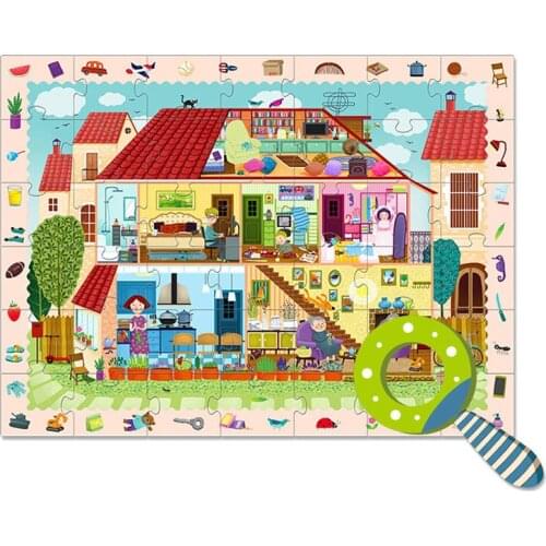 Kids Toys Detective In Room Puzzle 42pcs Large Piece Jigsaw Puzzles Funny Explore Detail Montessori Educational Toys for Children