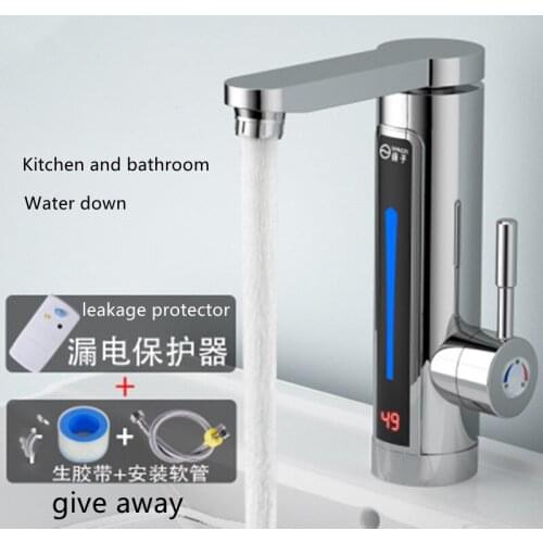 3300W Electric Instant Water Heater Faucet Tap LED Ambient Light Temperature Display Bathroom Kitchen Instant Heating Tap