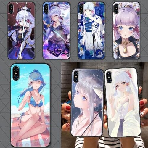 Genshin Impact Kamisato Ayaka Game Phone Case Cover Hull For iphone 5 5s se 2 6 6s 7 8 12 mini plus X XS XR 11 PRO MAX black