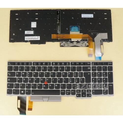 Italian Keyboard for Lenovo ThinkPad L580 E580 E585 T590 L590 E590 E595 P52 P53 P53S P72 P73 01YN757 01YN677, Backlit Silver Fra