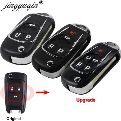 Jingyuqin 10pcs 2/3/4/5 Buttons Modified Flip Remote Car Key Case For Chevrolet Cruze Epica Lova Camaro Impala Upgrade Styling