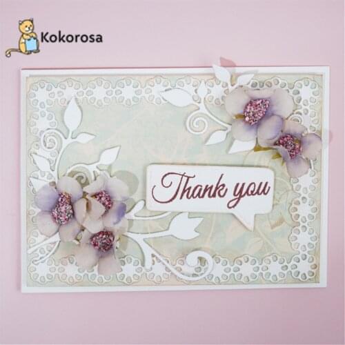 Kokorosa A Variety Of Small Flowers And Leaves Line Border Cutting Dies Metal Dies Scrapbooking Album Card Making Embossing