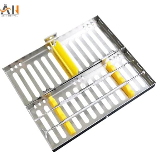 Dental Sterilization Cassette Rack Tray Box for 5/10 pcs Rack Rubber Linker Instrument Clinic Disinfection Holder