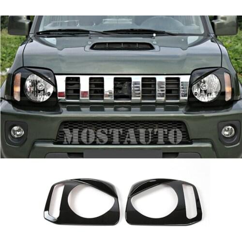 ABS Chrome Bird Style Front Headlight Cover For Suzuki Jimny 2007-2017 2pcs Black/Siver Car Accessories Interior Car Decor