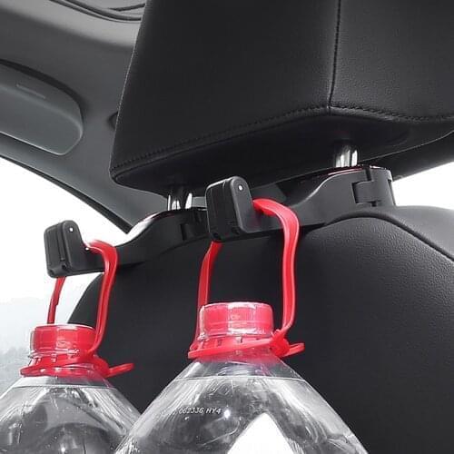 Back Hook 2 in 1 Car Headrest Hook with Phone Holder Seat Back Hanger for Bag Handbag Purse Grocery Cloth Foldble Clips Organiz