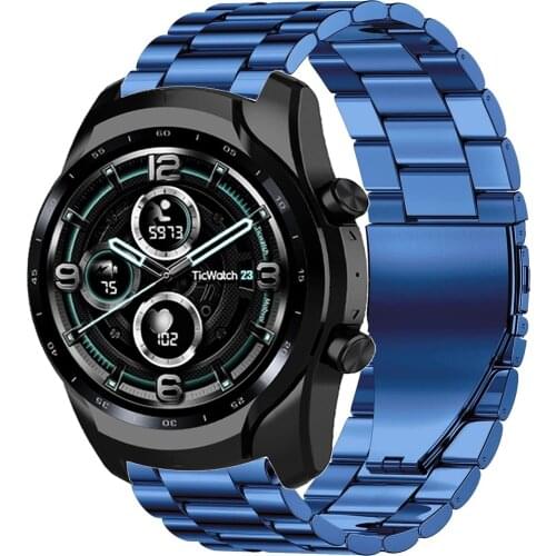 Metal watch band for Ticwatch 2/E/C2/GTH luxury stainless steel bracelet strap for Ticwatch Pro 3 GPS/LTE 2020 GTX E2 S2 band