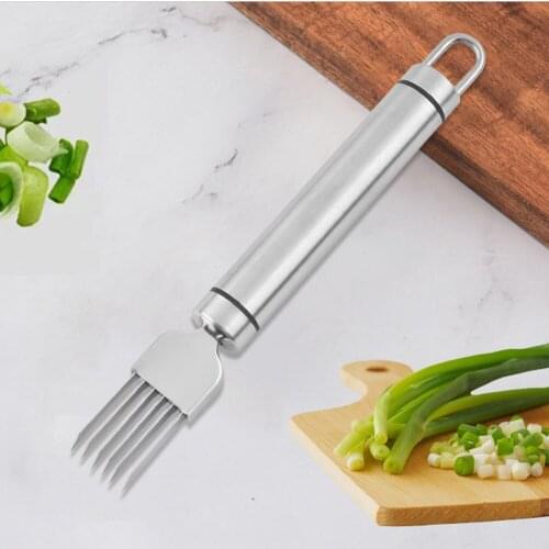 Multifunctional Vegetable Onion Shredder Garlic Food Fruit Slicer Knife Sleeve Hook Cutter Chopper Stainless Steel Crusher Tool