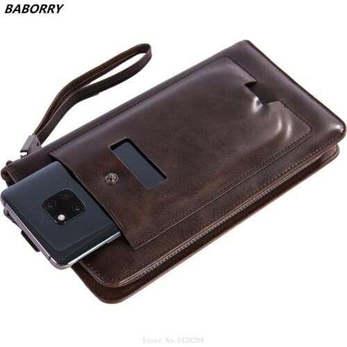 Xiaomi Fashion Business Zipper Mens Clutch Long Wallet Multifunctional Mobile Wallet Card Holder Bank Cardholder Case