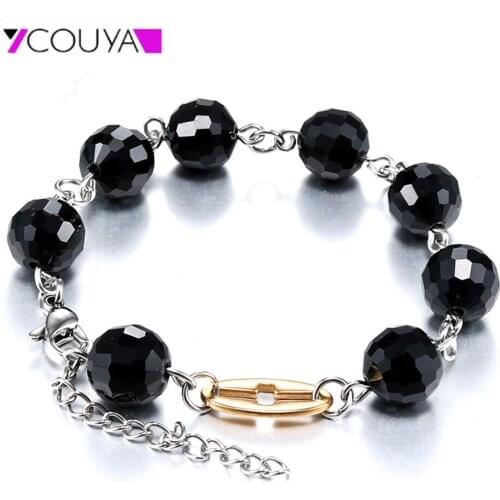 Fashion Womens Bracelet Silver Color Chain Ball Heart Pendant Charm Sweet Girls Bracelet Shiny Polished Link Bracelet Jewelry