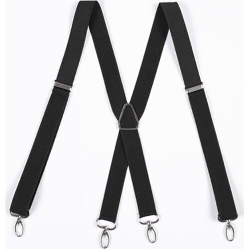 MenS Shirt Suspenders For Trousers Pants Holder Braces Wedding Suspender Straps 25mm Wide Elastic 4 Strong Metal Clips 2020 New