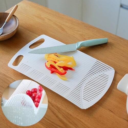 Wall-mount Flexible Cutting Board Plastic Chopping Board Strainer Mat Chopping Blocks Non-slip Food Cutting Pad Kitchen Tools