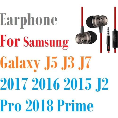 3.5mm Earphone For Samsung Galaxy J5 J3 J7 2017 2016 2015 J2 Pro 2018 Prime Earpiece Headset Fone De Ouvido Earbuds With Mic