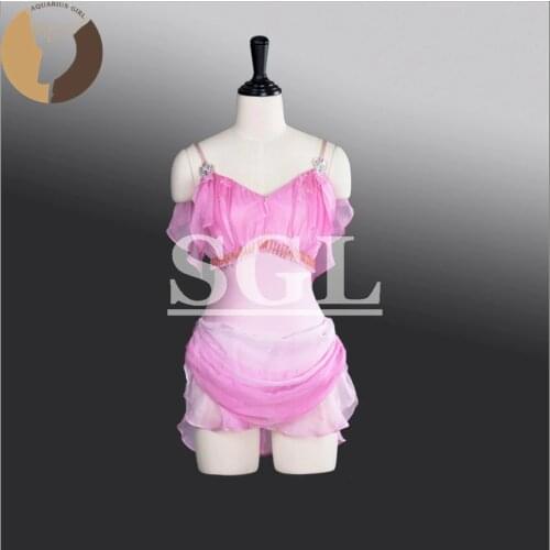 Girls Stage Cupid Performance Clothes Dance Costumes Blue,Pink,Orange,Purple Four Colors Spandex Fabric& Chiffon Skirt AT1265