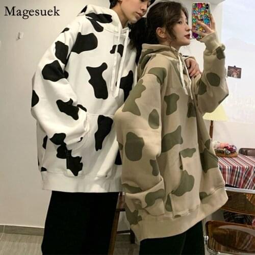 Autumn Print Cute Hoodies Women Fleece Hoodie Sweatshirts Winter 2021 Oversized Sweatshirt Pullovers Warm Hooded Jacket 11827