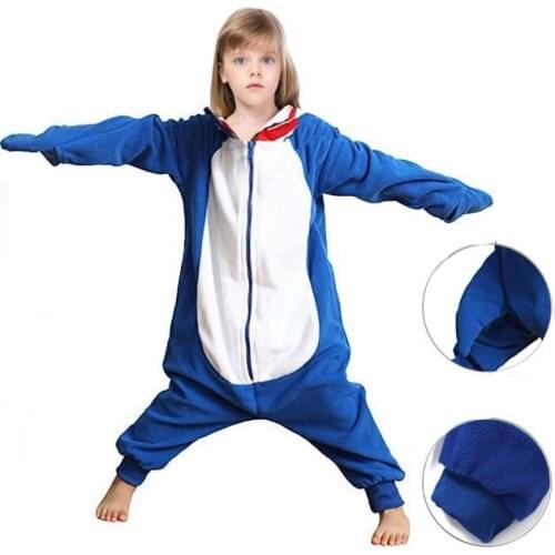 Kids New Zipper Animal Onesie Unicorn Pajama Children Baby Cosplay Jumpsuit Sleepwear Boy Girls Raccoon kigurumi Shark