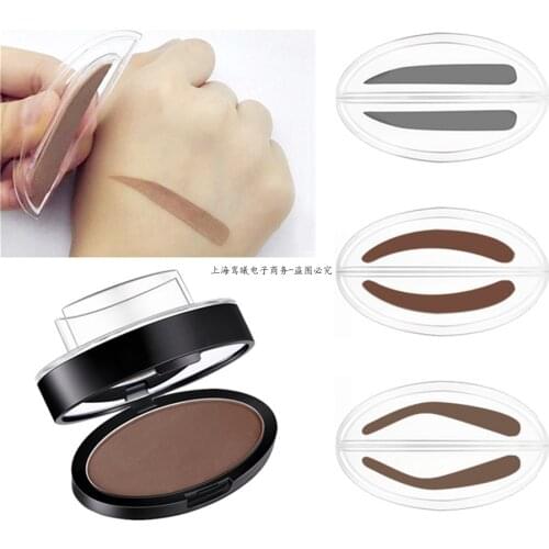 9 Optional Lazy Eyebrow Stamp Quick Makeup Eye Brow Stamps Powder Pallette Natural Easy To Wear Gray Brown Eyebrows Powder Seal