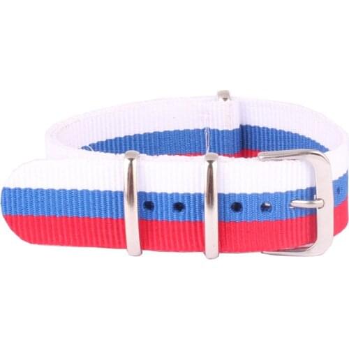 20 mm Cambo Similar Russian Flag Nato Woven Fiber watchband 20mm Nylon Watch Bracelet Strap Wristwatch Band Buckle Canvas fabric