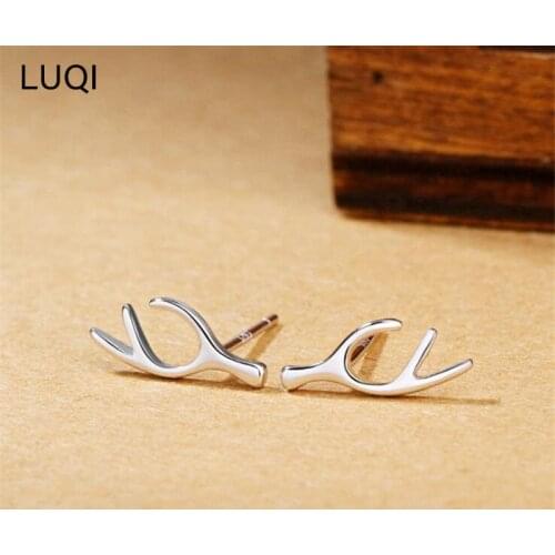 S925 Fashion Simple Small Fresh Branch Antler Earrings E123