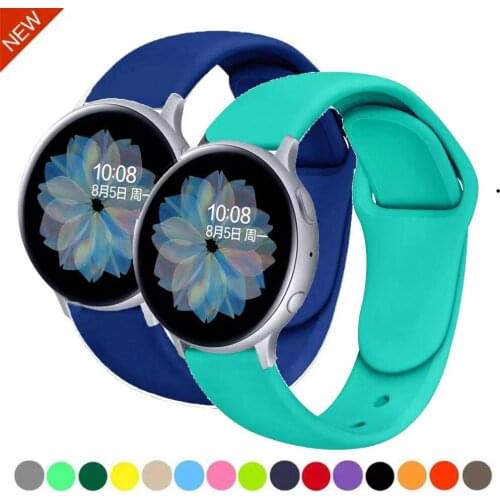 22mm 20mm Silicone strap for Samsung Galaxy Watch 4 3/Huawei Watch GT2/Amazfit GTR/Bip Soft Silicone Wristband for Active 2 band