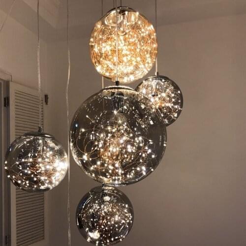 Modern Living Room/Bedroom/Restaurant Pendant Light Nordic Gypsophila Led Decoration Glass Ball Pendant Lights Indoor Lighting