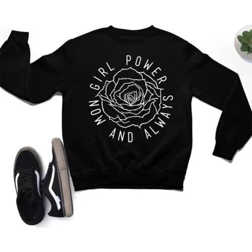 Girl Power Now And Always Sweatshirt Aesthetic 90s GRL PWR Graphic Pullovers Funny Women Feminist Slogan Sweatshirts Outfits