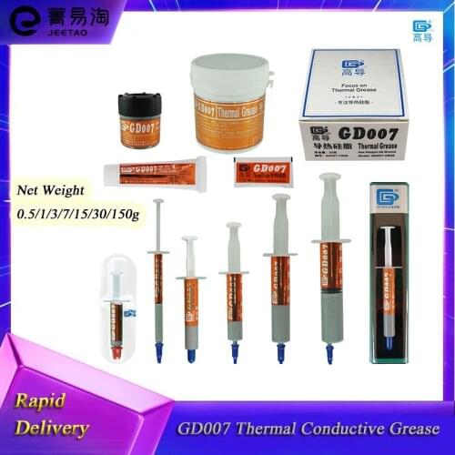 GD007 Thermal Conductive Grease Paste Net Weight 0.5/1/3/7/15/30/150 Grams Gray Plaster Heat Sink Compound SSY BX CN ST CB MB