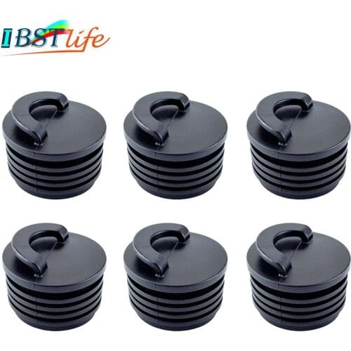 6PCS Universal 40mm Black Rubber Drain Holes Plugs Scupper Stopper Bungs Drainage Kayak Marine Boat Rafting Dinghy Canoe Raft