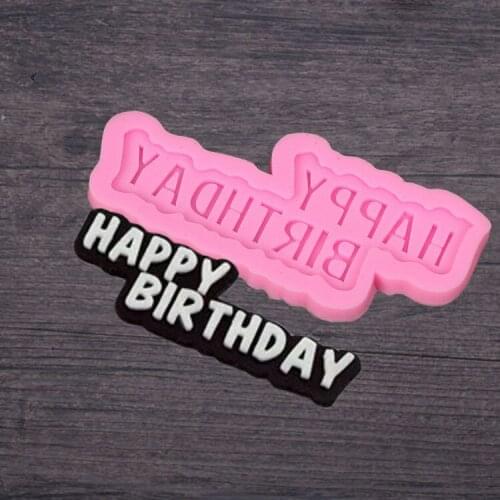 1PC Silicone 3D Happy Birthday Letters Numers Mold For Ice Jelly Chocolate Mold Birthday Cake Decorating Tool Mould LB 494