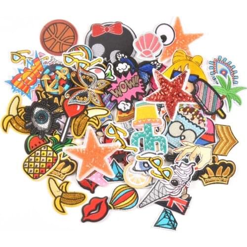 10PCs mixed Cartton Patch Iron On Embroidery Hotfix Applique Motifs Sew On Sewing Clothes DIY Garment Stickers cp2431