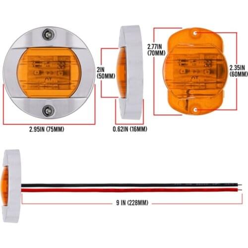 12V Round 6 LEDs Front Rear Side Indicator Marker Light for t.u.k.Trailer Yacht Y4UA