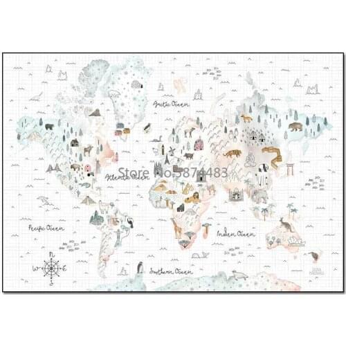 200*300cm Fashion Nordic Ins Wind Cartoon White World Living Room Bedroom Bedside Carpet Floor Mat Customization